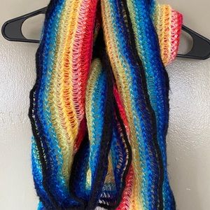 Rainbow extra-long knit scarf 🌈🧶
